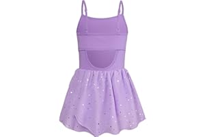 Vieille Toddler Girls Dance Leotards Hollow Back Ballet Leotard for Girls Camisole Dance Dress with Tutu Skirt 3-8T