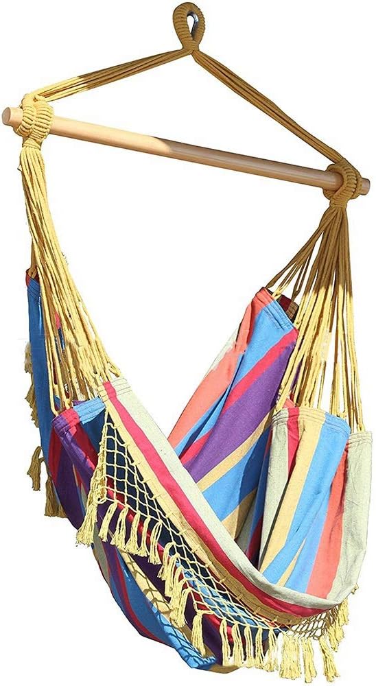 Lwieui Swing&Hanging Chair Hammock Chair Cushions Stand Multi Color Swing Seat Cushion Hanging Chair For Yard Swing Chairs (Color : Color, Size : 100x130CM)