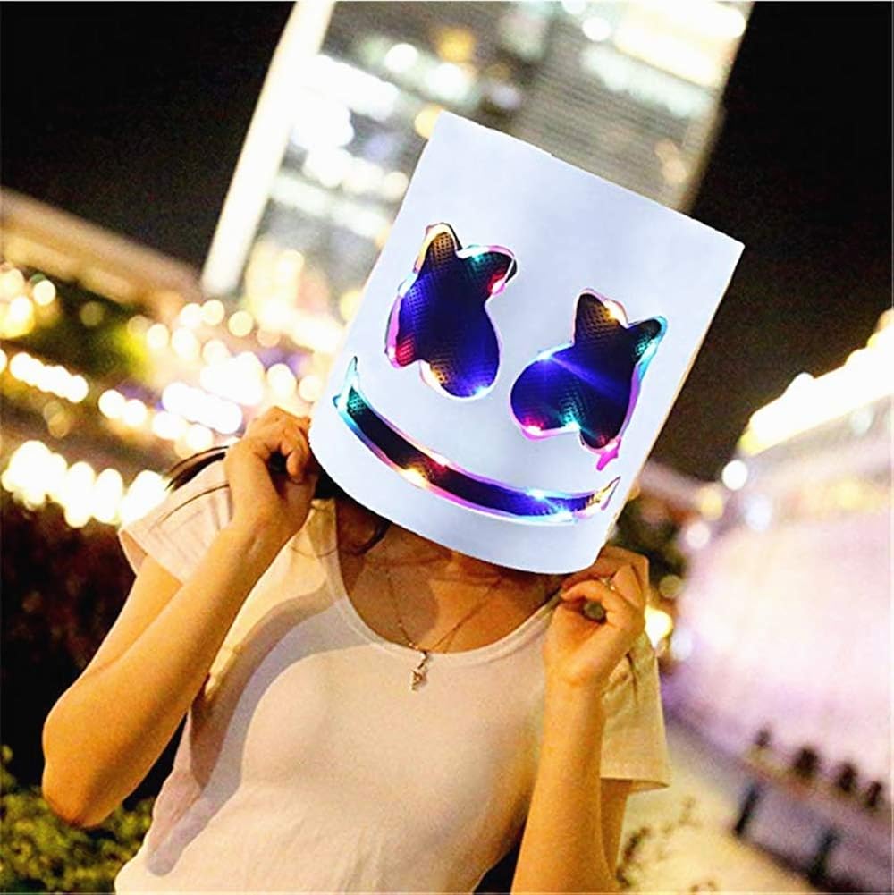 Rednow LED DJ Mask Music Festival Full Head Masks Helmet for Men Women Kids Thanksgiving Christmas Halloween: Clothing