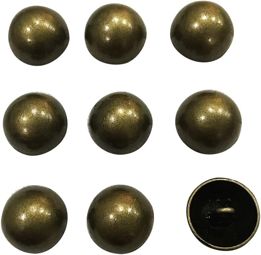 Set of 20 Antique Brass Dome Buttons, Mushroom Domed Buttons, Round