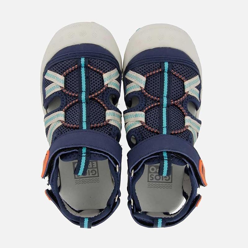 DEINZE - Sandalias de Gladiador para Niños | Cierre de velcro | Puntera reforzada | Color Marino | Talla 25