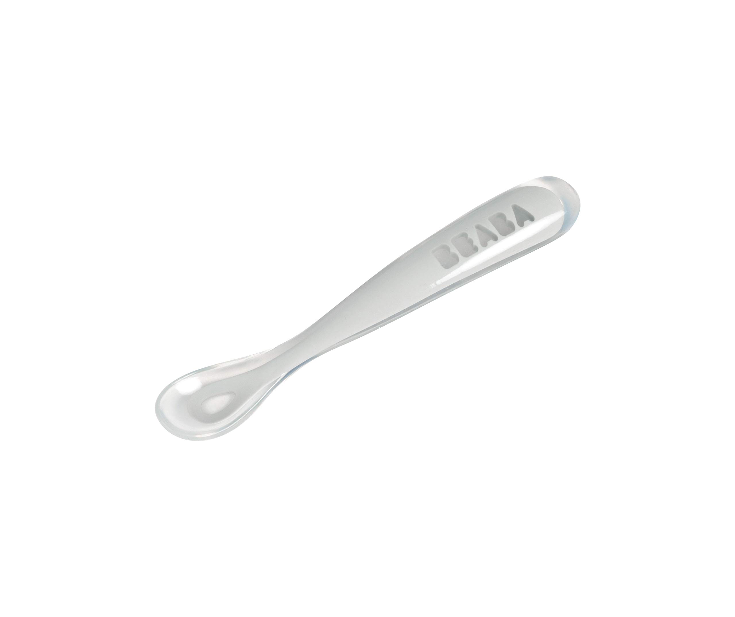 Béaba - Baby Spoons - Silicone Weaning Spoon - 1st Stage - Grey