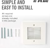 G-PLUG Cable Pass Through Wall Plate Brush White Single Gang view 6