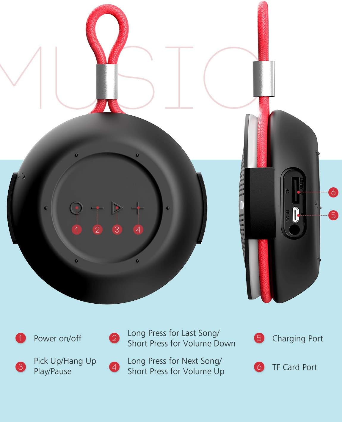 vtin portable shower speaker