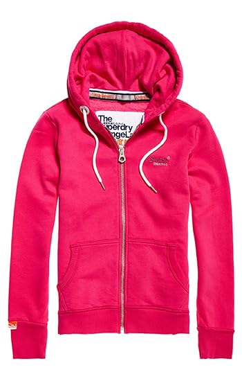 Superdry Zipper Damen ORANGE Label Primary Ziphood Hot Pink