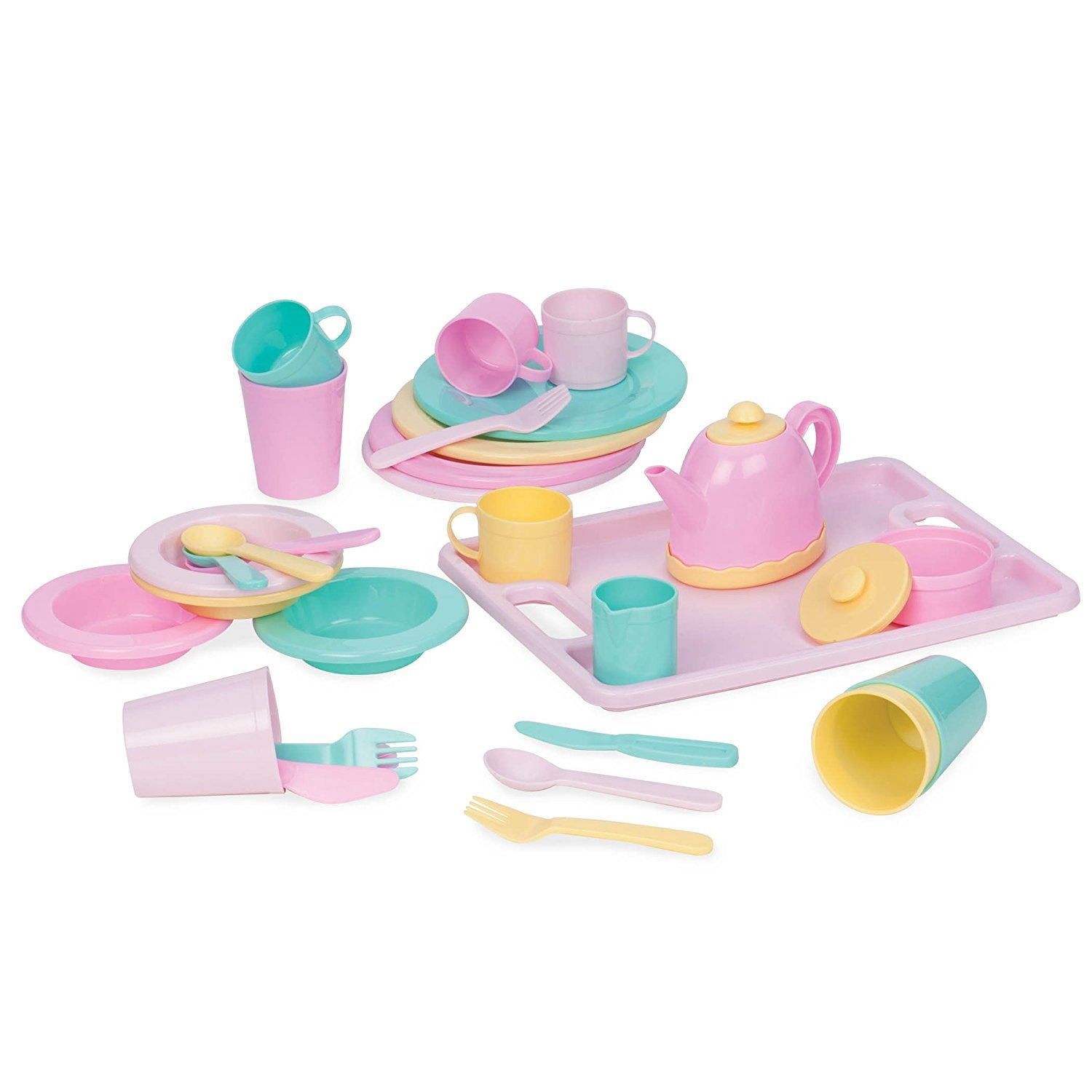 Play Circle by Battat Dishes Wishes Dinnerware Set Colorful Plates