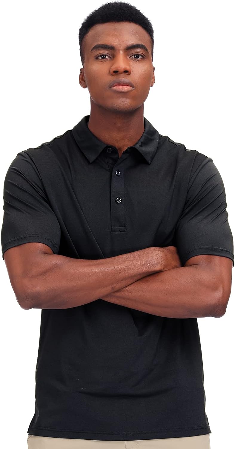 MIER Men's Golf Polo Shirt Short Sleeve Sun Protection Outdoor Sport Shirts Quick Dry: Clothing