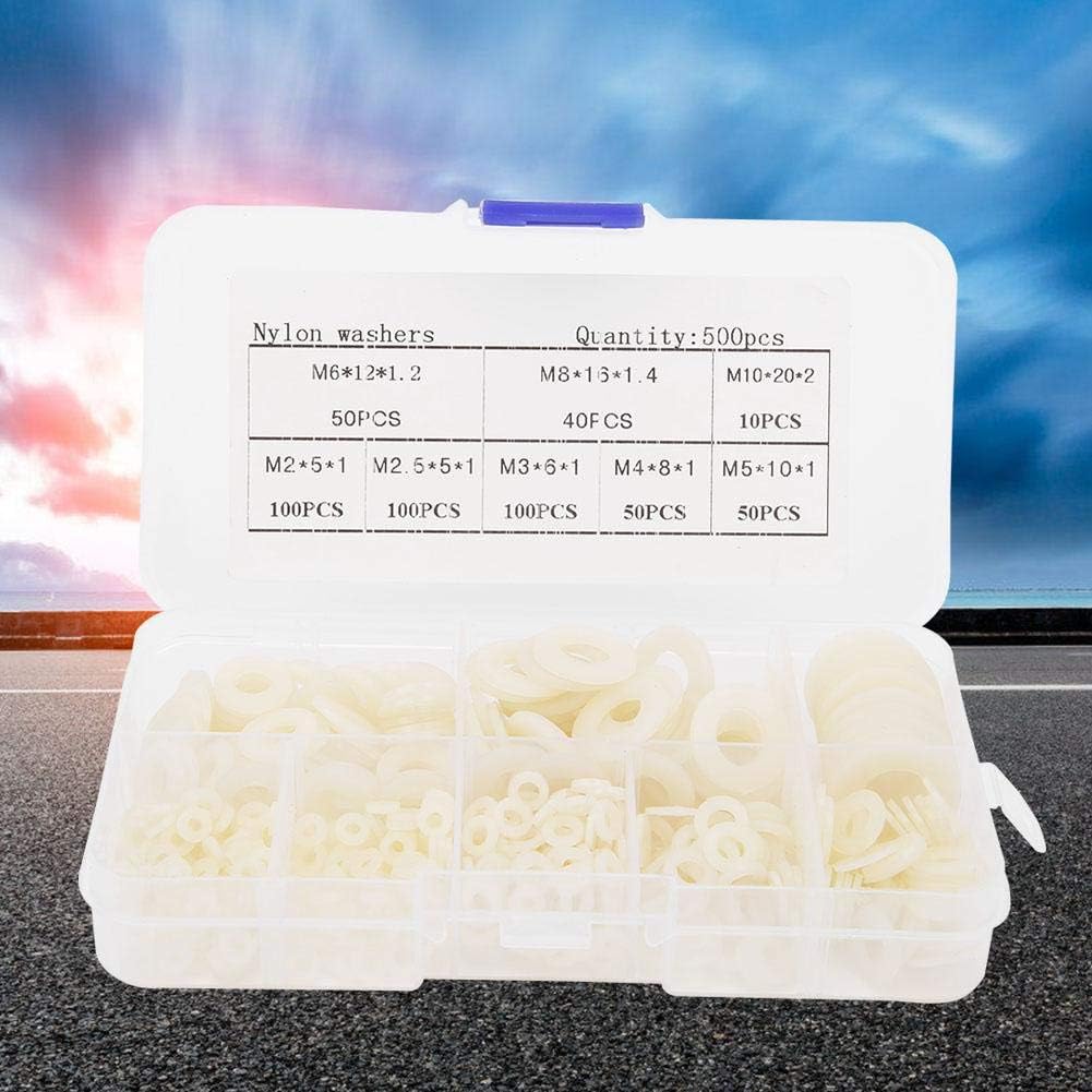 Nylon Flat Washer Assortment Set 500 Piece M2 M2.5 M3 M4 M5 M6 M8 M10 Flat Washers Kit for Hardware Fastening - Image 4