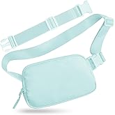 Belt Bag with Extender Strap, Fanny Pack Crossbody Bags for Women Men, Mini Everywhere Belt Bag, Unisex Fashion Small Waist Pouch for Travel Run Outdoor Cycling and Shopping (ice blue)