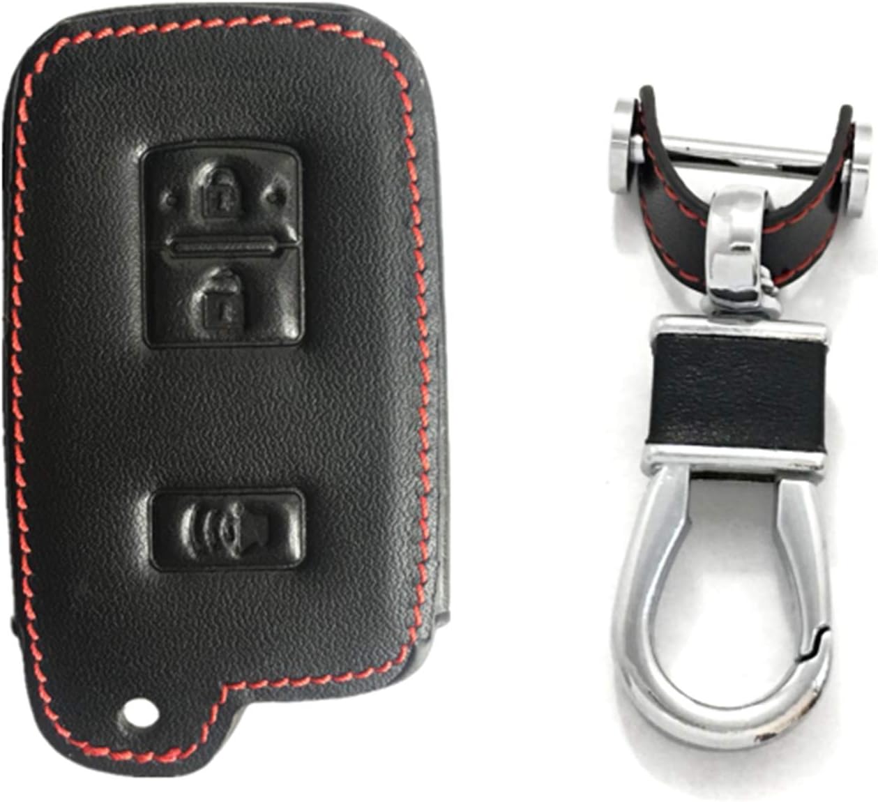Rpkey Leather Keyless Entry Remote Control Key Fob Cover Case protector Replacement Fit For Toyota Cruiser FJ Cruiser Tacoma Prius C 2110 AG HYQ14FBA