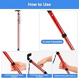 SupreGear Adjustable Folding Walking Stick Red Lightweight 4-Section Cane view 3