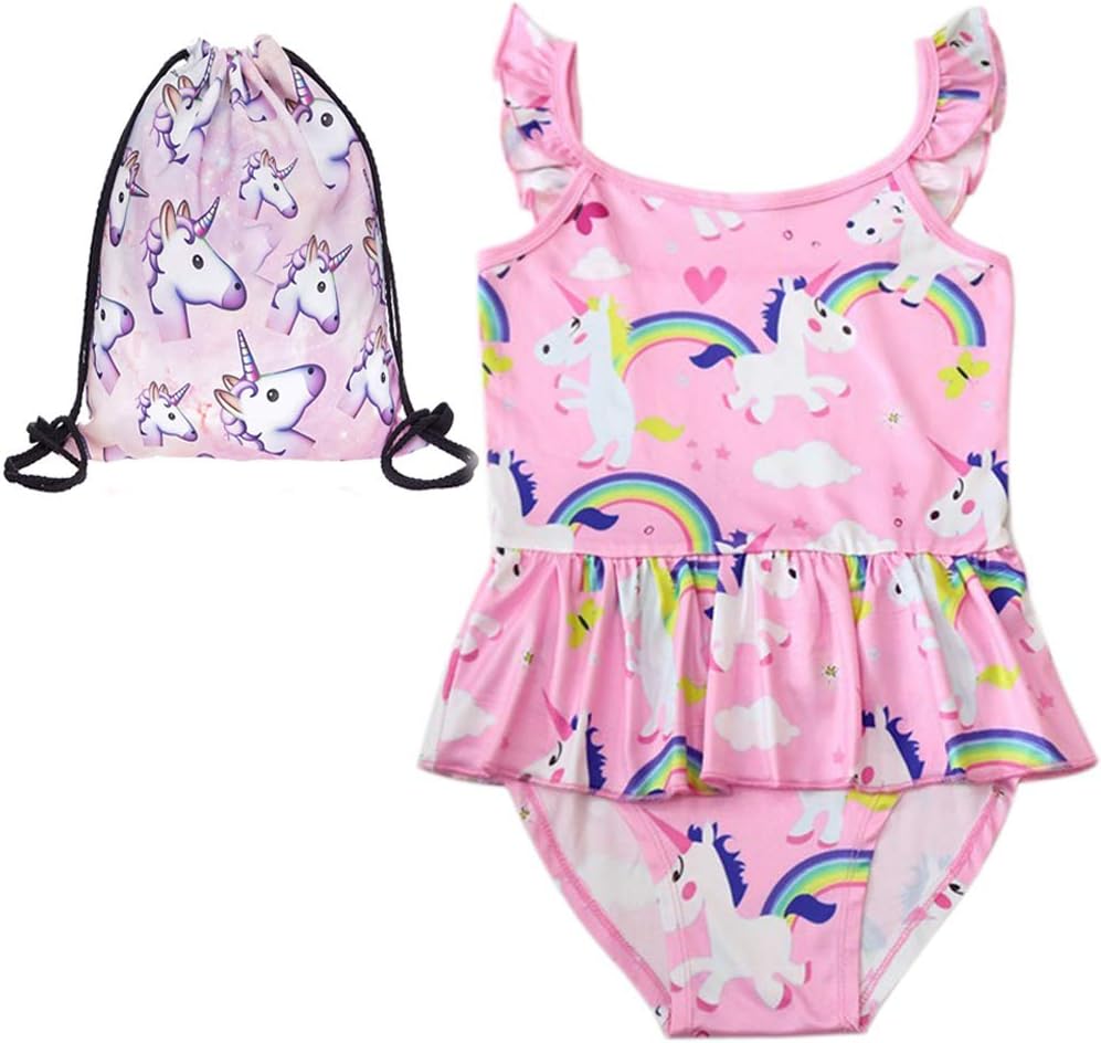 Girl Swimming Costumes Bathing Suit Unicorn Ruffle Swimwear One Piece Swimsuit More Comfortable