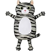 Microwave Heating Pad for Pain Relief, 17" x 9" Microwavable Heating Pads for Cramps, Back Pain, Neck Shoulder, Muscles, Knee, Joints, Natural Heat Pack Moist Heat, Gray Tabby Cat