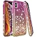 LK Case for iPhone Xs Max, [Gradient Quicksand Series] Glitter Liquid Floating Flowing Sparkle Flexible TPU Bling Diamond Clear Protective Case for Apple iPhone Xs Max - Gold