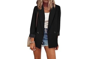 Womens Blazers for Work Casual, Open Front Long Sleeve Office Jacket, Professional Business Casual Cardigan for Women