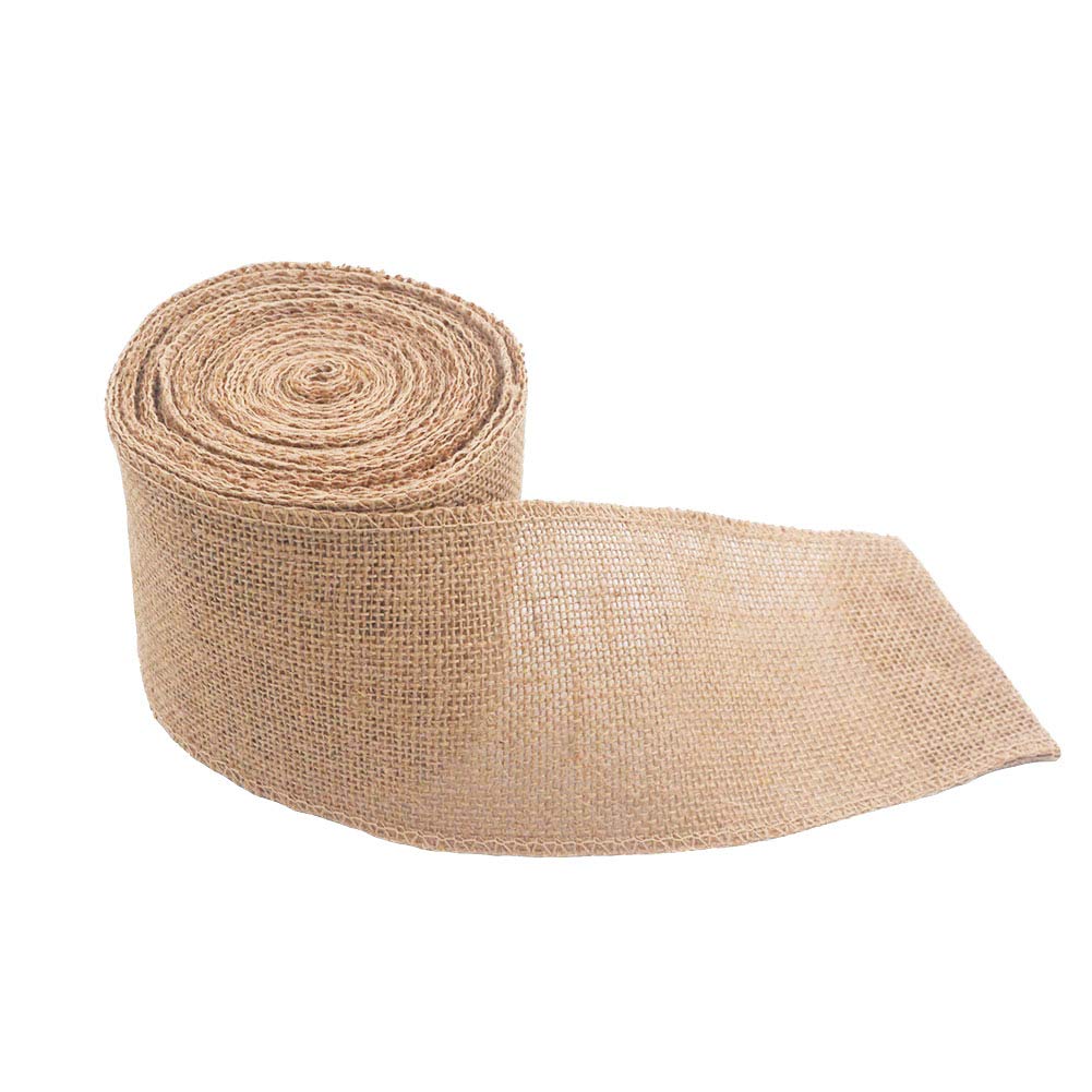 SCF2017 10M Vintage Jute Burlap Ribbon Roll for Gift Wrapping,DIY Craft, Party, Wedding, Home Decoration(Width:10CM)