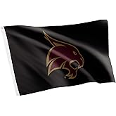 Desert Cactus Texas State University TXsT Flag - 3 x 5 Feet Bobcats Banner, Indoor/Outdoor Durable Fabric, 100% Polyester Design (Style Z)