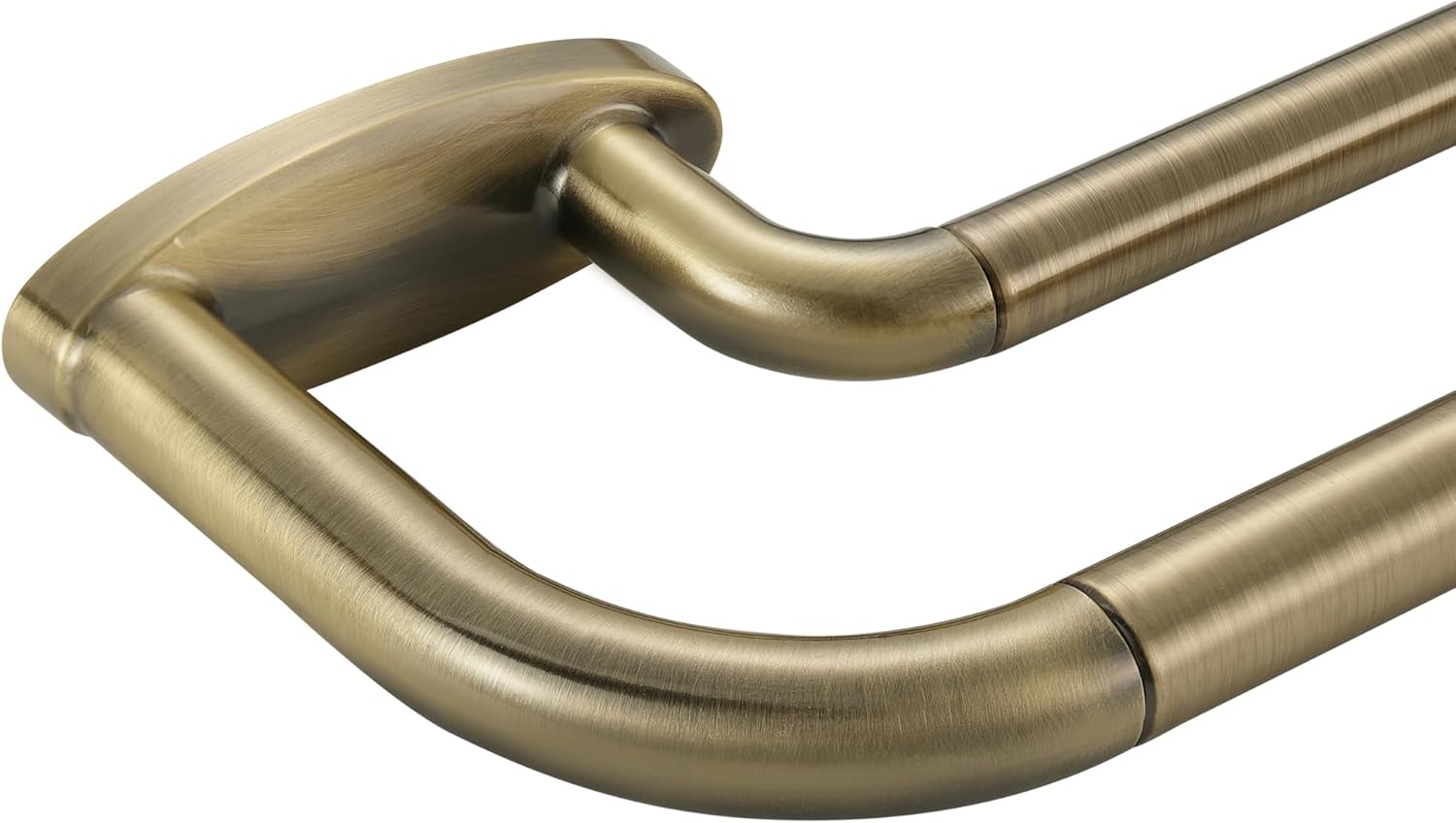 Window Treatment Hardware - Double Curtain Rods Antique Bronze,Room Darkening Curtain Rod for 48-84 Inches,Adjustable 3/4 Inches Front and 5/8 Inches Back Quality Metal Window Curtain Rod,Wrap Around Design