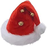 RONGXG Santa Hat with Bell Furry Trim Christmas Hat Unisex Holiday Party Xmas Costume Cap Christmas Party Decoration Headwear