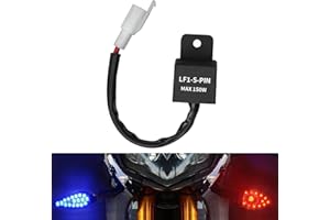 Autokemat LED Flasher Relay 2-Pin, 12V Electronic LED Flasher Relay Fix Motorcycle Turn Signal Bulbs Hyper Flash, Flasher Relay Wiring Connectors Kit