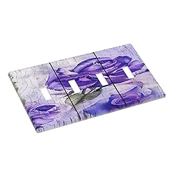 Spshian Light Switch Cover Purple Rose Flower
