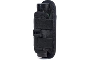 WYNEX Tactical Flashlight Holster Pouch, Rotatable Flashlight Holder Tactical Torch Carry Case with 360 Degree Carabiner Clip