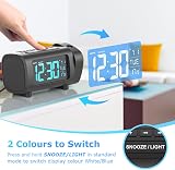 LIORQUE Projection Alarm Clock FM Radio VA Display Dimmer Snooze USB Charger view 2