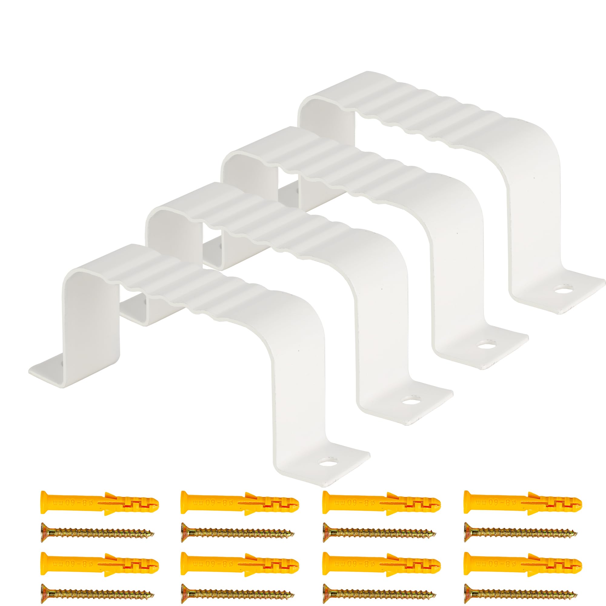 Photo 1 of 4PCS Gutter Downspout Strap-2" x 3" Aluminum Alloy Leader Strap Gutter Bracket 2 X 3, White
