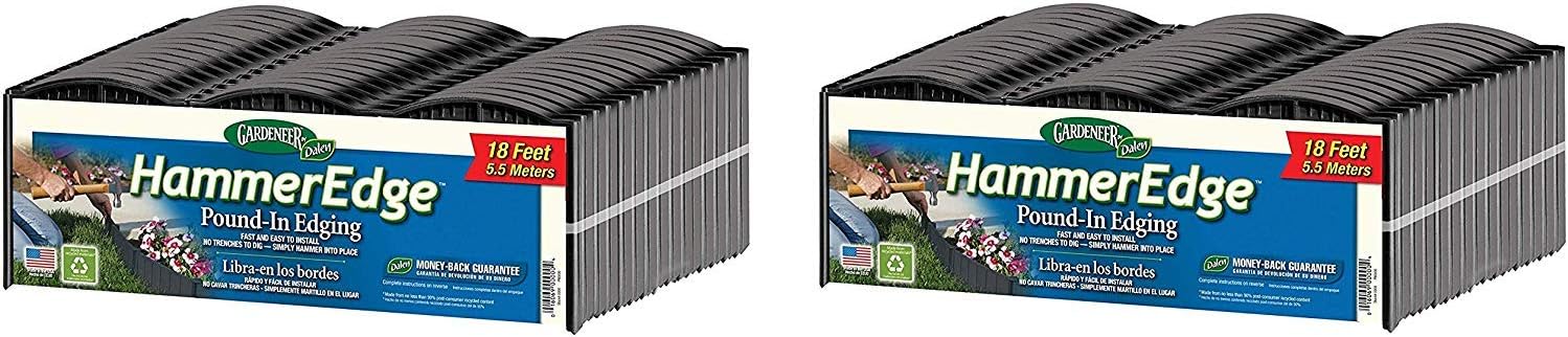 Dalen Products E3-16B Gardeneer Edge Pound-in Garden and Landscape Edging - Black (Pack of 2)