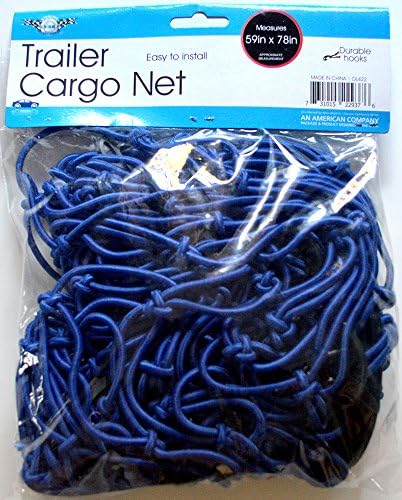 Pickup Trucks Trailer Cargo Net Stretchable Nylon with 10 Durable Hooks Easy to Install Size 59" x 78"