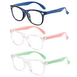 FANNYGO 3 Pack kids Blue Light Blocking Glasses For