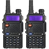 BAOFENG UV-5R Two Way Radio Handheld Ham Radio Dual Band Walkie Talkie (5R-2PACK)