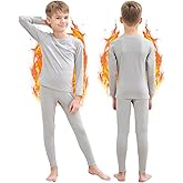HEROBIKER Thermal Underwear Boys Ultra Soft Fleece Lined Kids Thermals Long Johns Top Bottom Warm Set for Winter Skiing