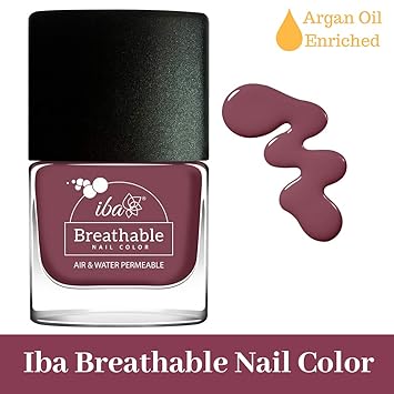 Iba Halal Care Breathable Nail Color, B06 Plum Cake, 9ml