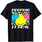 Peeps Easter Peeping It Real Retro Style Chicks T-Shirt