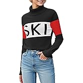 ALPSWARE Women Turtleneck Sweater Warm Shirts Apres Ski Shirt with Ear and Thumb Holes Winter Skiing Snow Trip Party Fit