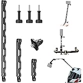 3-in-1 Aluminum Extension Arms for GoPro Hero 13/12/11/10/9/8/7, Universal Extension Bar for Insta360 X5/X4/X3/ONE RS and DJI Action Cameras with Thumb Screws and 1/4” Adapter