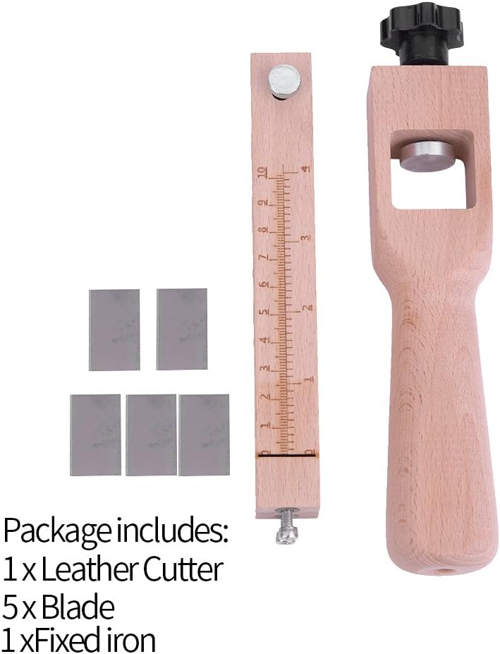Walfront Adjustable Wood Strip & Strap Cutter, Leather Hand Cutting Tool with Precision Blades for Multi-Purpose Crafting - Image 5