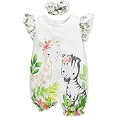 Newborn Baby Girl Clothes Infant Floral Print One-Piece Romper+Jumpsuit+Bodysuit+Hat+Headband
