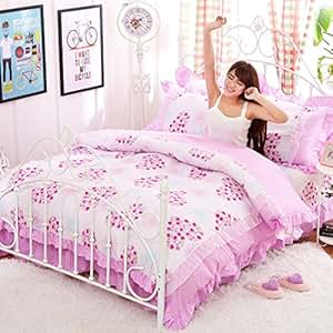 Amazon.com: KFZ Bed Set Princess Style Lycra Cotton Lace