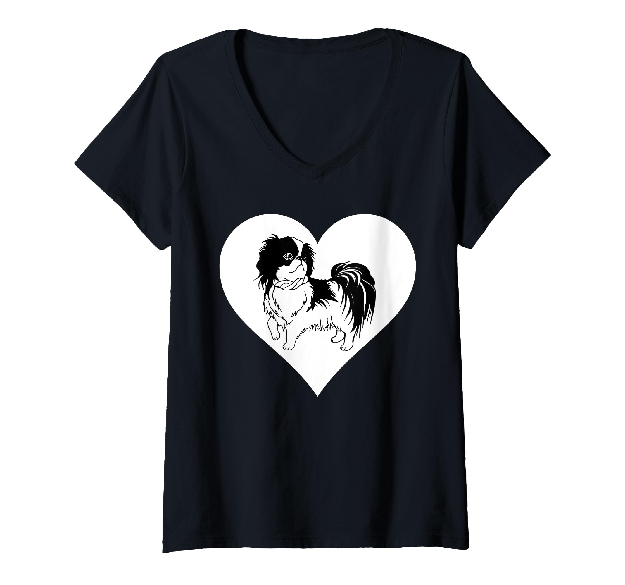 Womens Japanese Chin Dog I Love Japanese Chin Dogs V-Neck T-Shirt