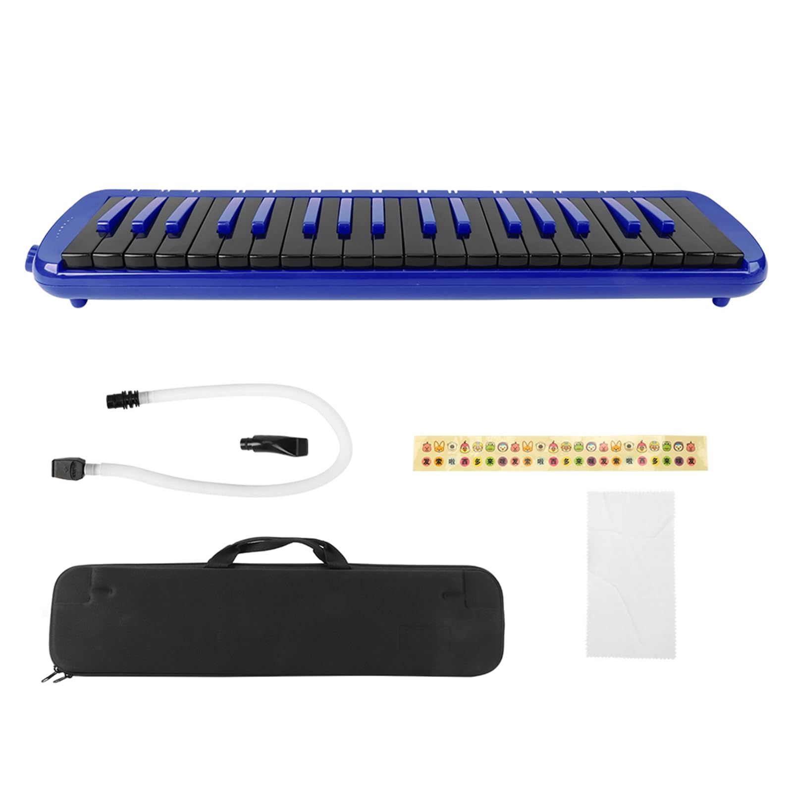 Melodica, 37 Key Melodica Blowpipe Wind Musical Instrument Suitable for Beginner Practice + Bag F?37s(Blue)