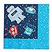 Serabeena Blue Robot-Themed Birthday Party Supplies - Disposable Plates, Napkins & Cups - Boys' 72-Piece Paper Plates Set Serves 24
