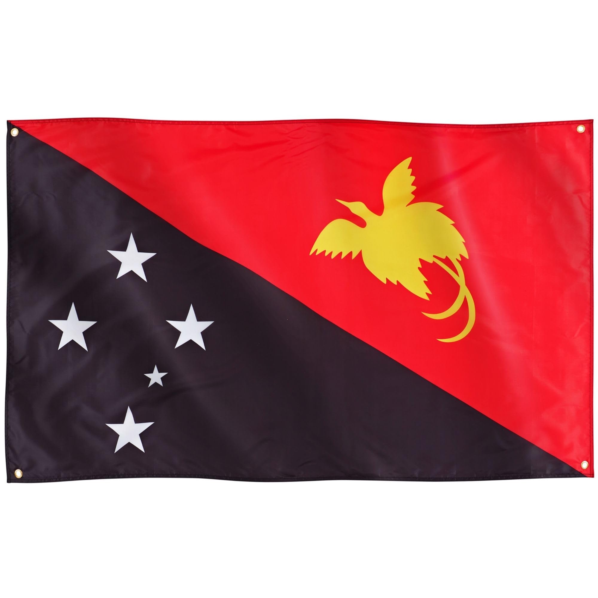 Runesol Papua New Guinea Flag, 91x152cm, 3ft x 5ft, 4 Grommets, Eyelet In Every Corner, Papua National Flag, Premium Flags, Inside, Outside, Vivid Colours — image 1