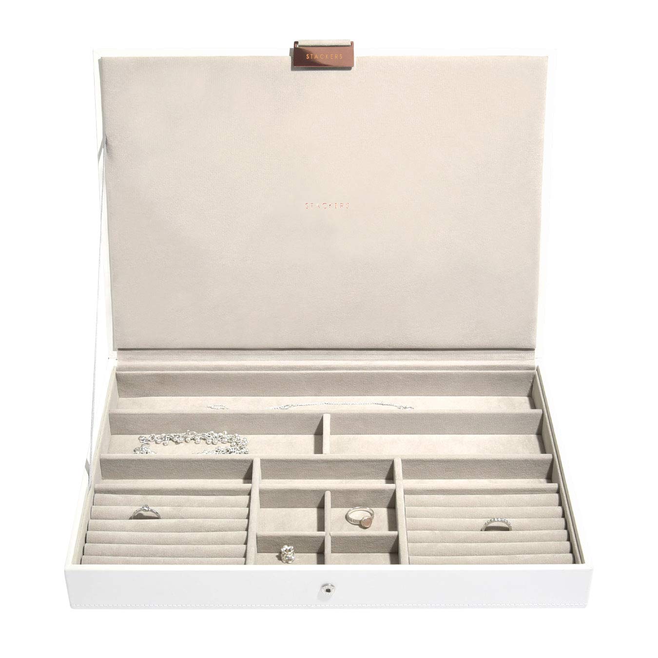 Stackers White & rose Gold Supersize Jewellery Box Lid