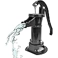iMeshbean Hand Water Pump, Cast Iron Manual Water Pump Pitcher Pump for Garden Yard Farm Home, Emergency Back-up Water Pump, Max Lift 25 FT - Color Black, 21434#