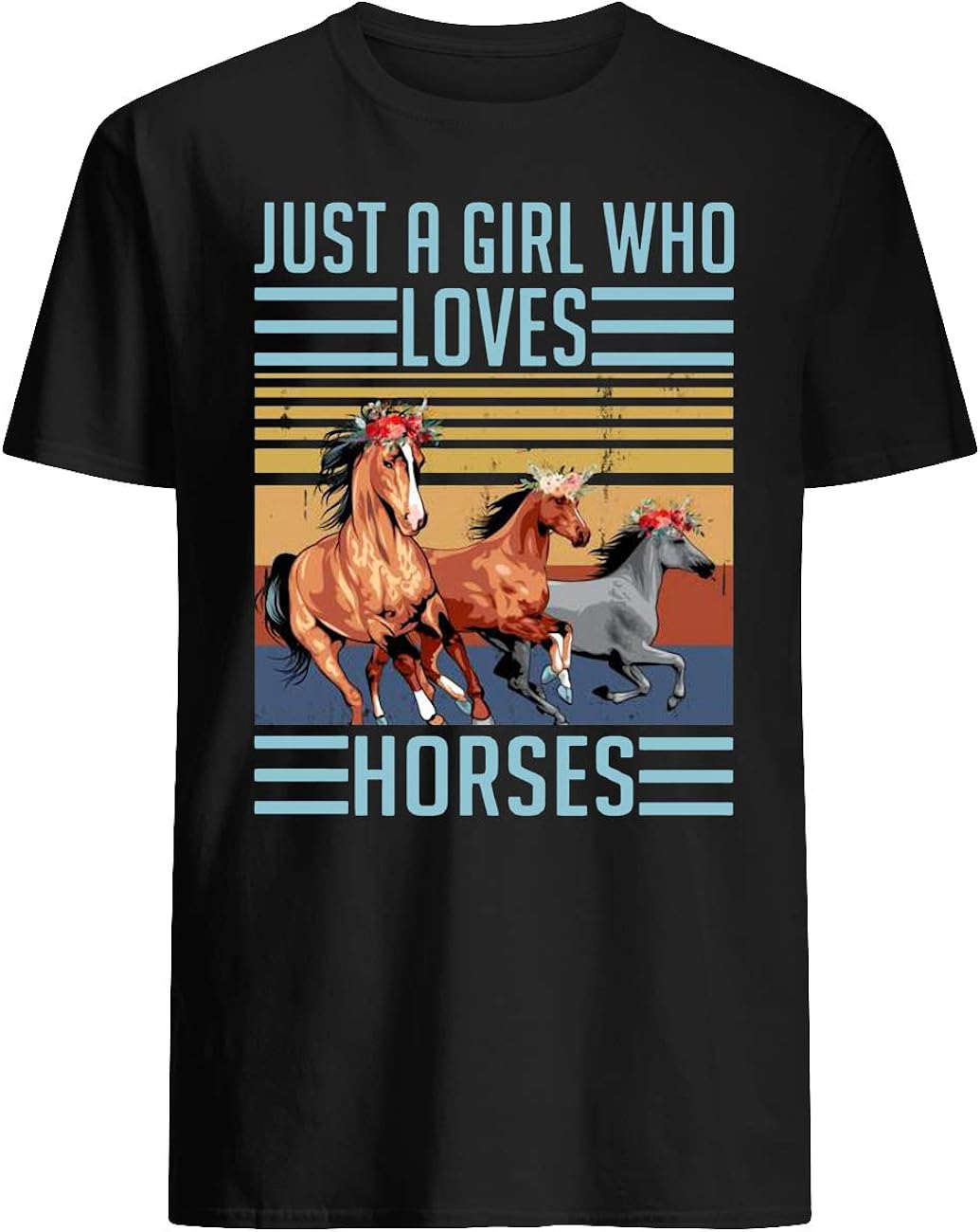 Just A Girl Who Loves Horses Horse Riding Vintage TShirt Amazon.co