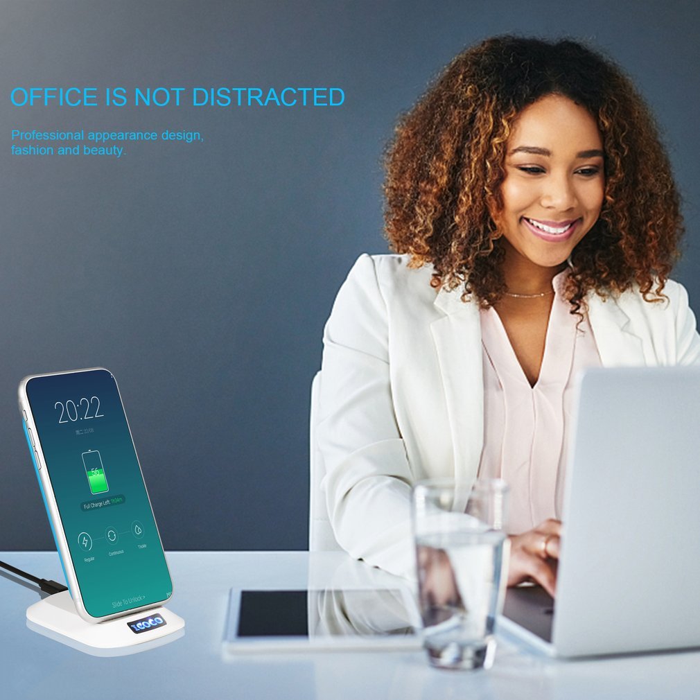 Caricatore Wireless, MIGVELA Caricabatterie Wireless con LED Indicatore per iPhone 8/8Plus/X, Samsung S8/S8 Plus, Note 8, S7 Edge, S6/S6 Edge, Lumia 950 (Bianco)