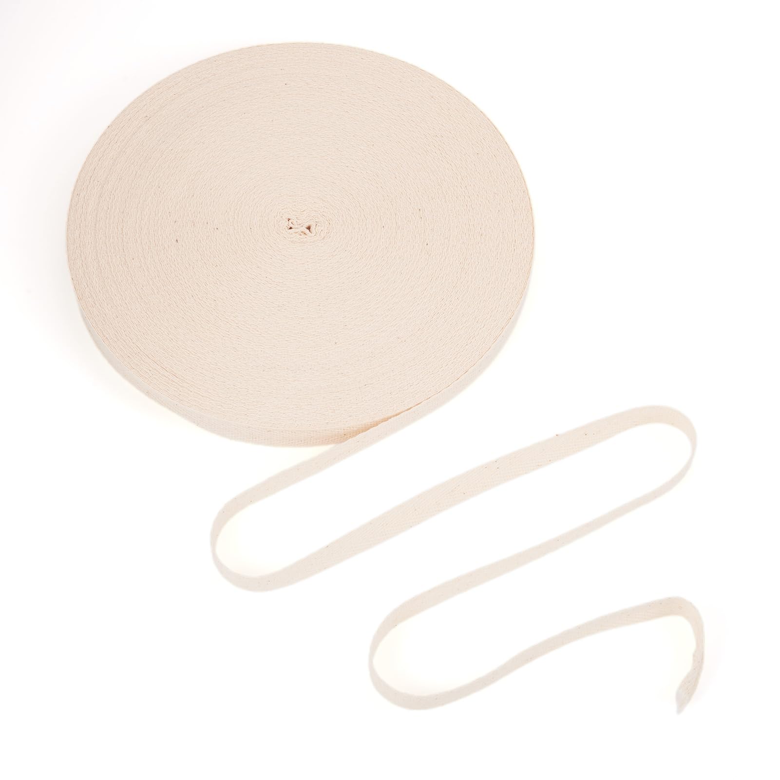 PandaHall Herringbone Cotton Twill Tape 50m x 15mm for Sewing Crafts