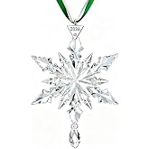 2026 Annual Christmas Ornaments Crystal Snowflake Star - Christmas Tree Ornaments Pendant Sun Catcher Home Hanging Decor (2026 Transparent White Pendant Style)